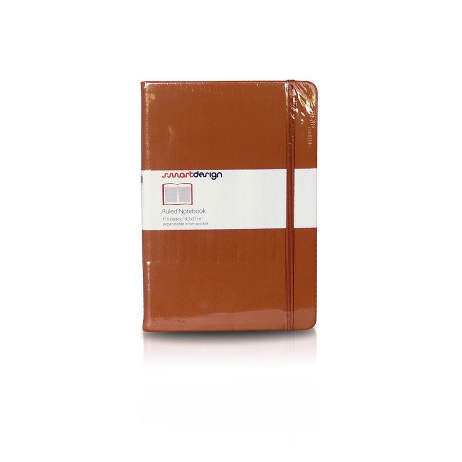 BLOCO NOTAS PAUTADO SEMI PELE CAMEL (21,5X14,5 CM)